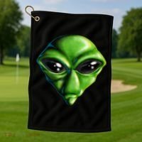 Alien Head Golf Towel thumb 1