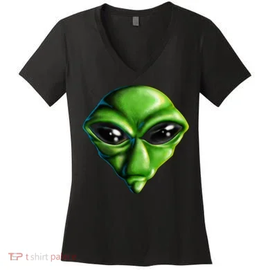 Alien Head Women's V-Neck T-Shirt