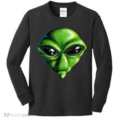 Alien Head Kids Long Sleeve Shirt