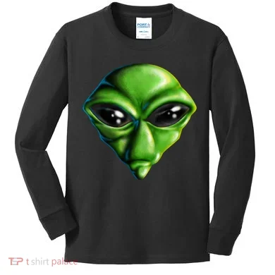 Alien Head Kids Long Sleeve Shirt
