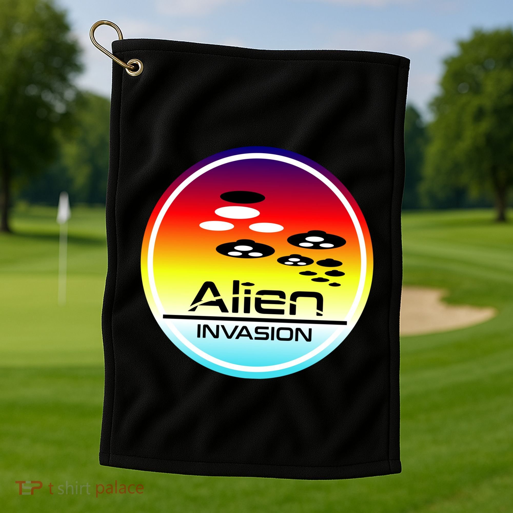 Alien Invasion Golf Towel
