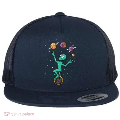 Alien Juggler Flat Bill Trucker Hat