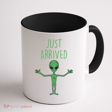 Alien Just Arrived Coffee Mug back