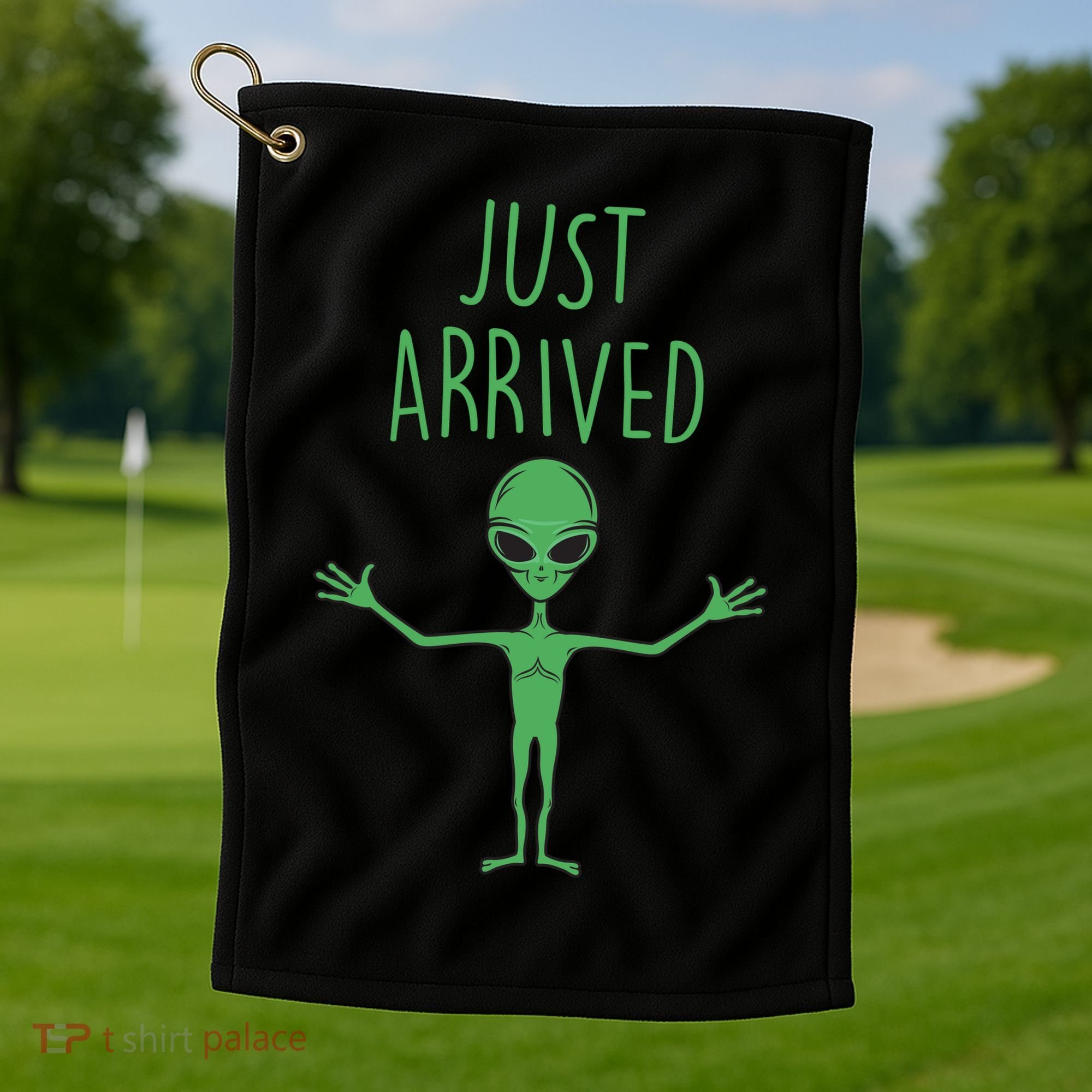 Alien Just Arrived Golf Towel