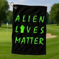 Alien Lives Matter Golf Towel thumb 1