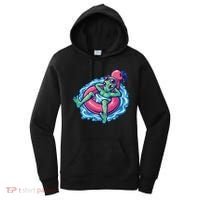 Alien On Flamingo Floaty Funny Women's Hoodie thumb 0