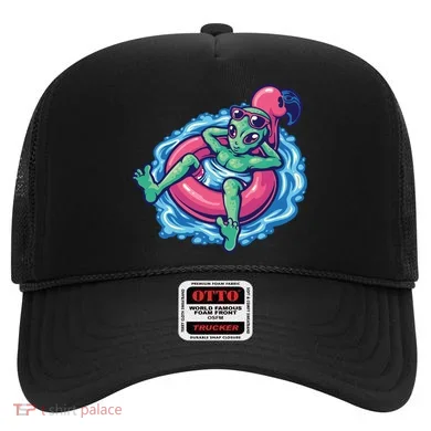 Alien On Flamingo Floaty Funny Hat