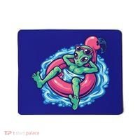 Alien On Flamingo Floaty Funny Mousepad thumb 0