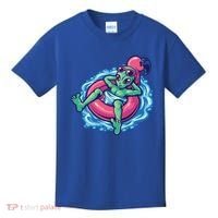 Alien On Flamingo Floaty Funny Kids T-Shirt thumb 0