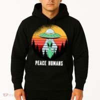 Alien Peace Humans Hoodie thumb 2