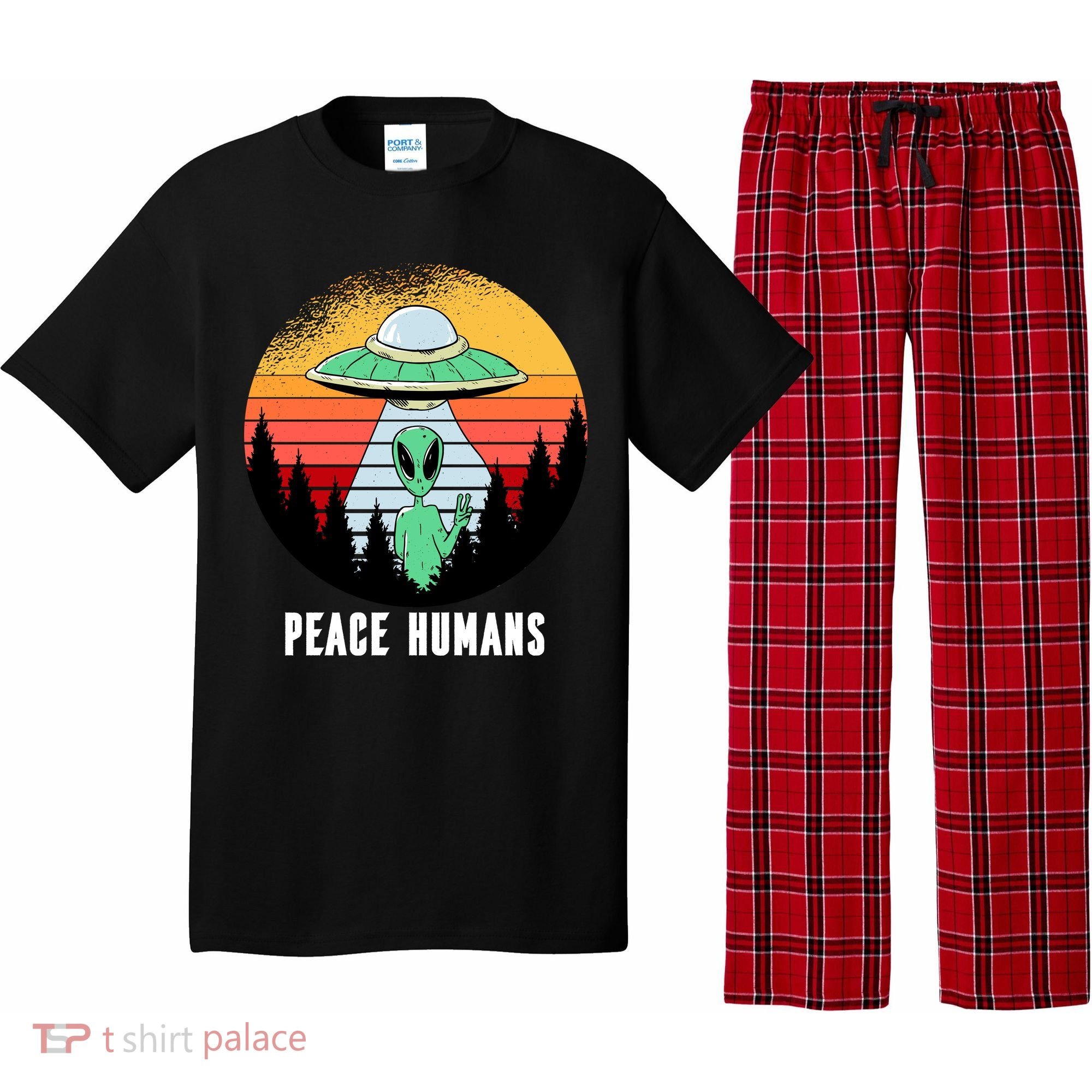 Alien Peace Humans Pajama Set