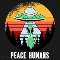 Alien Peace Humans Ornament thumb 1