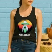 Alien Peace Humans Women's Tank Top thumb 2
