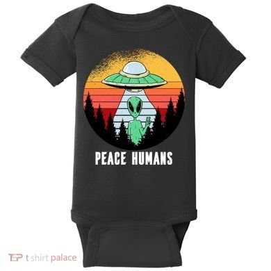 Alien Peace Humans Baby Bodysuit
