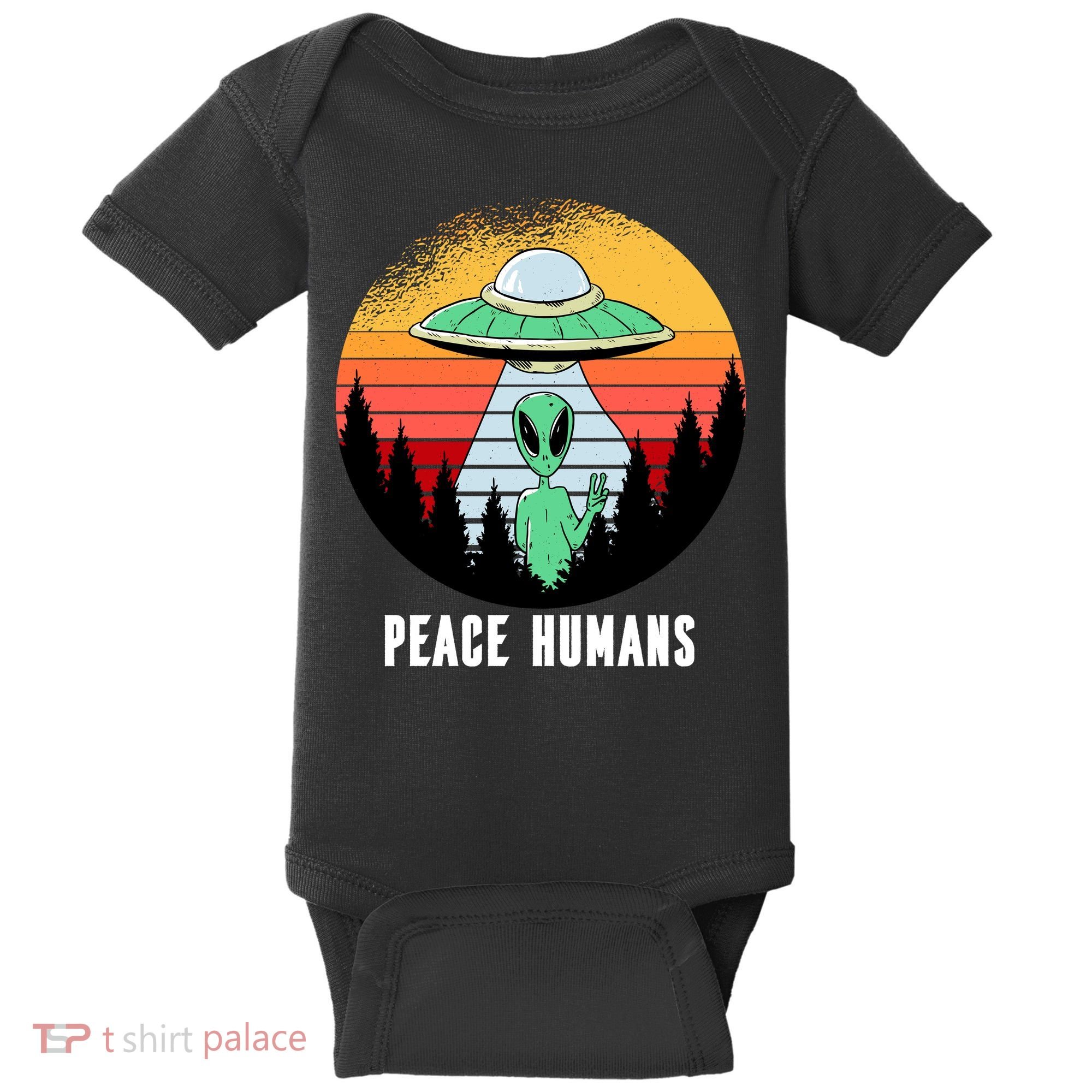 Alien Peace Humans Baby Bodysuit