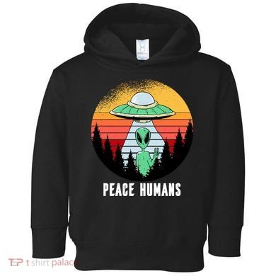 Alien Peace Humans Toddler Hoodie
