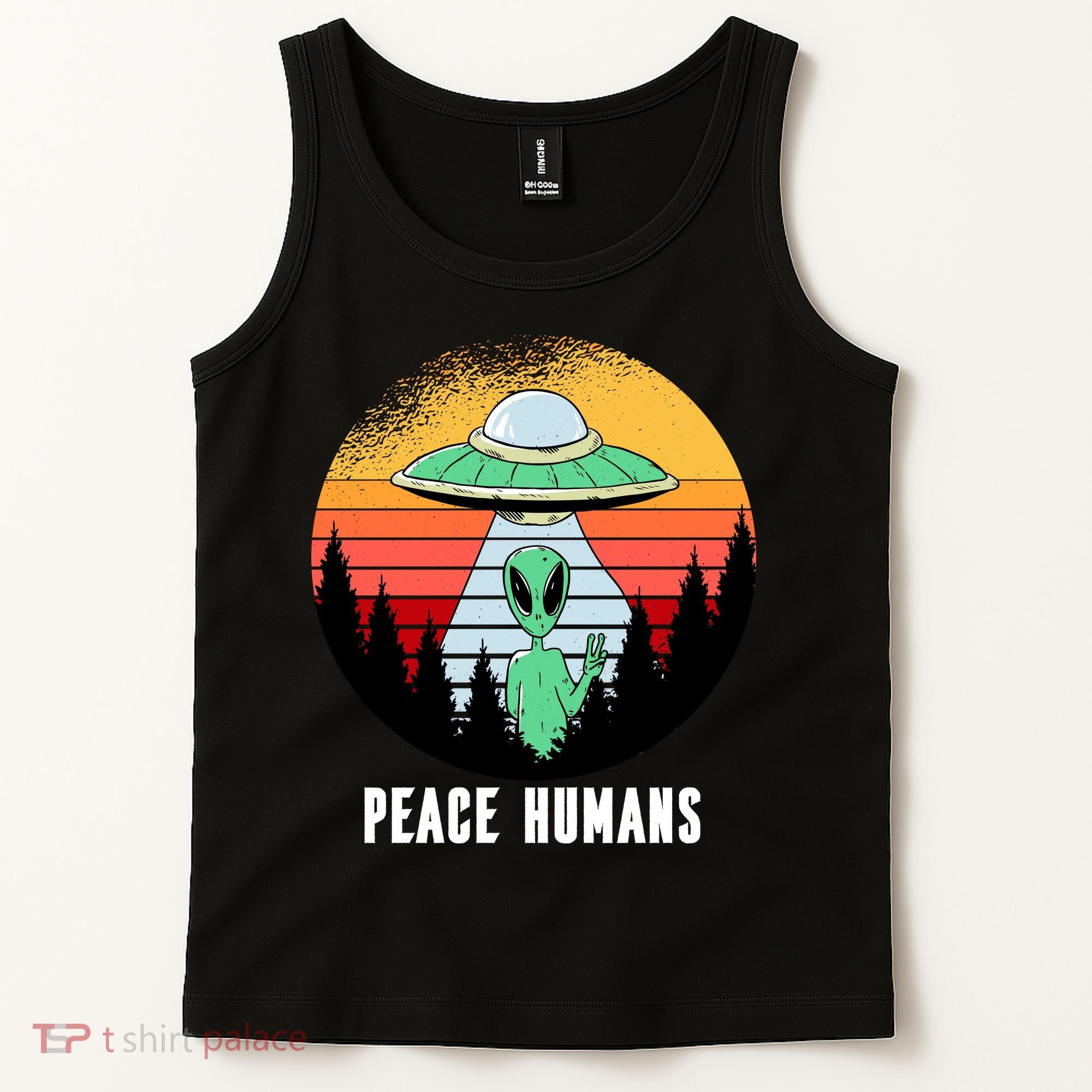 Alien Peace Humans Tank Top