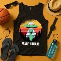 Alien Peace Humans Tank Top thumb 4