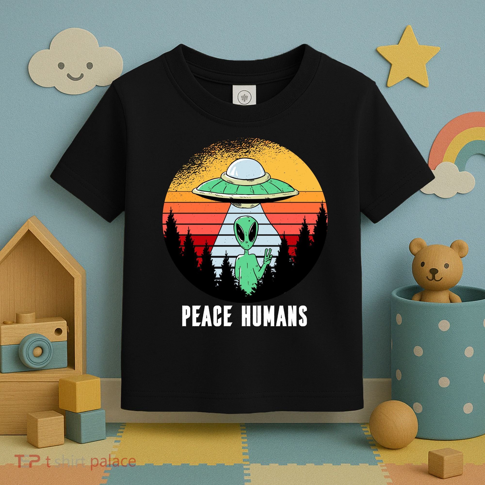 Alien Peace Humans Toddler T-Shirt