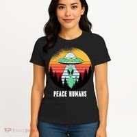 Alien Peace Humans Women's T-Shirt thumb 4