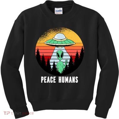Alien Peace Humans Kids Sweatshirt