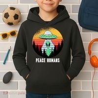 Alien Peace Humans Kids Hoodie thumb 2