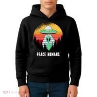 Alien Peace Humans Kids Hoodie thumb 4