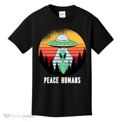 Alien Peace Humans Kids T-Shirt
