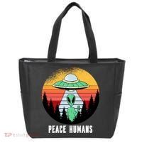 Alien Peace Humans Tote Bag thumb 0