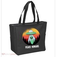 Alien Peace Humans Tote Bag thumb 2