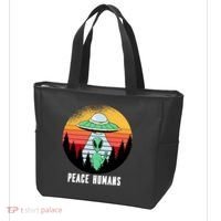 Alien Peace Humans Tote Bag thumb 3