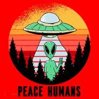Alien Peace Humans Santa Hat thumb 1