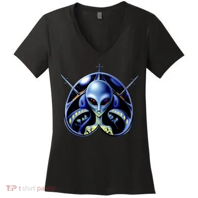 Alien Pilot Women's V-Neck T-Shirt