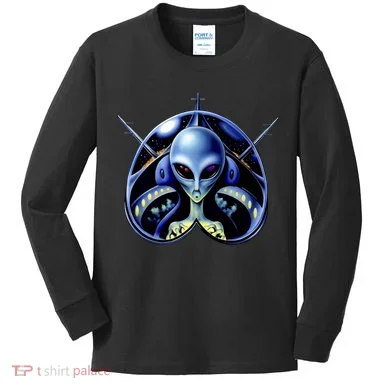 Alien Pilot Kids Long Sleeve Shirt