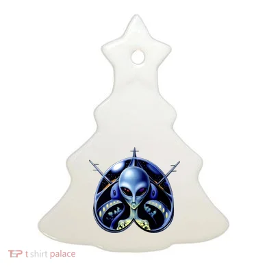 Alien Pilot Ceramic Ornament