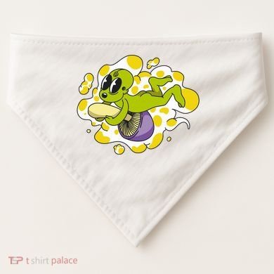 Alien Riding Mushroom USA-Made Doggie Bandana