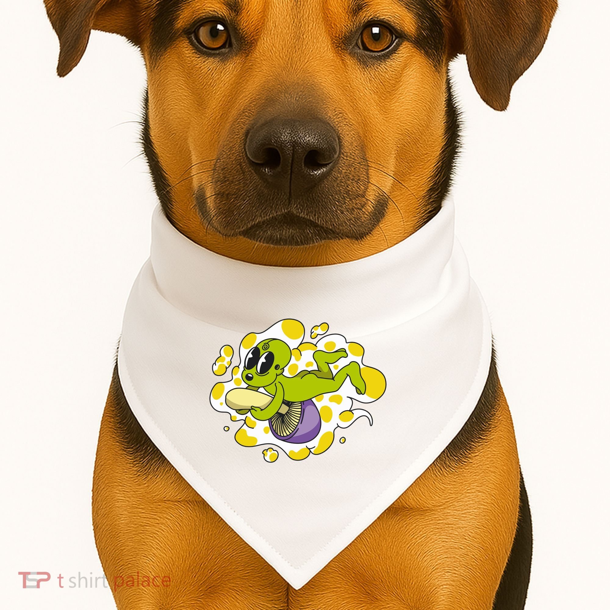 Alien Riding Mushroom USA-Made Doggie Bandana