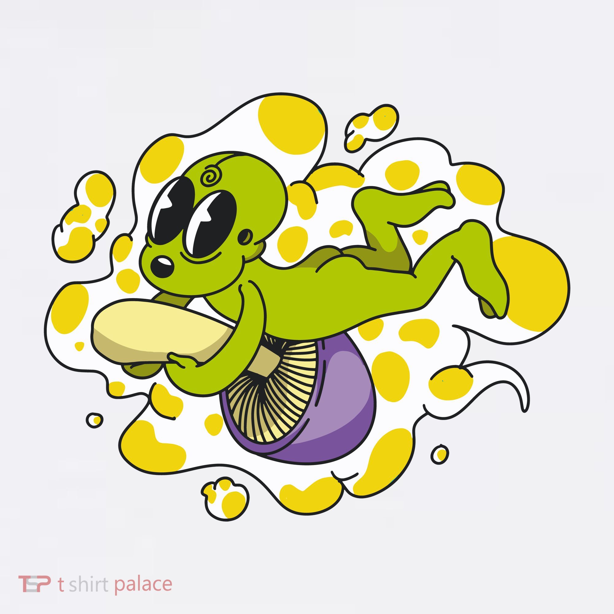 Alien Riding Mushroom Hoodie