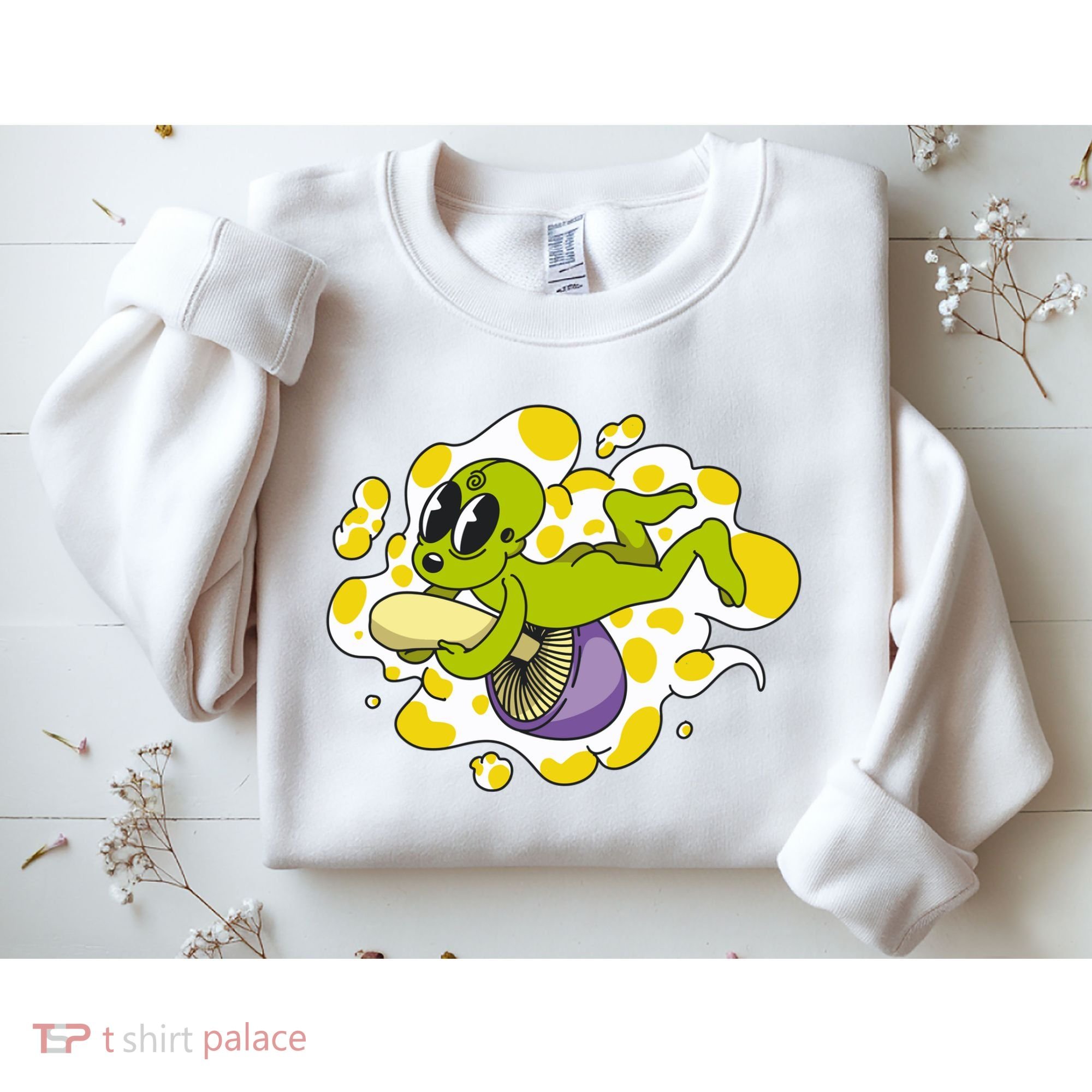 Alien Riding Mushroom Sweatshirt
