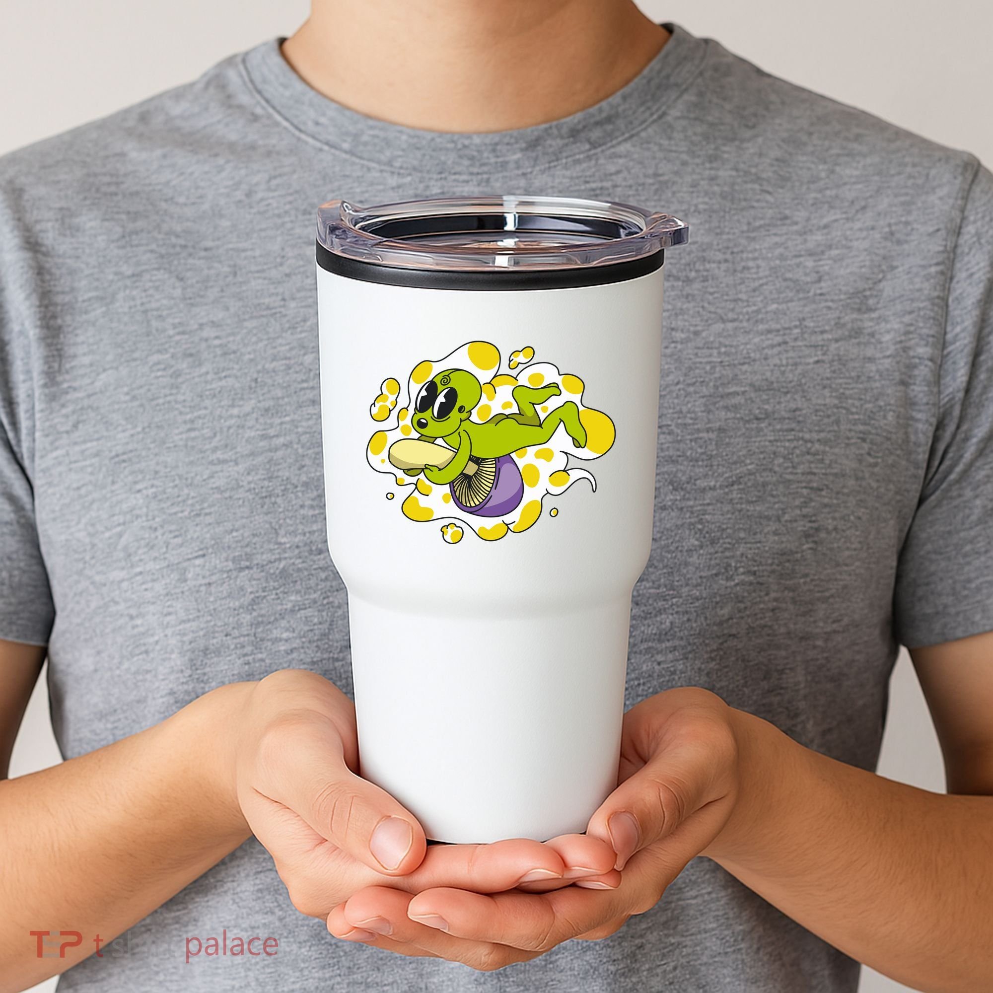 Alien Riding Mushroom Tumbler