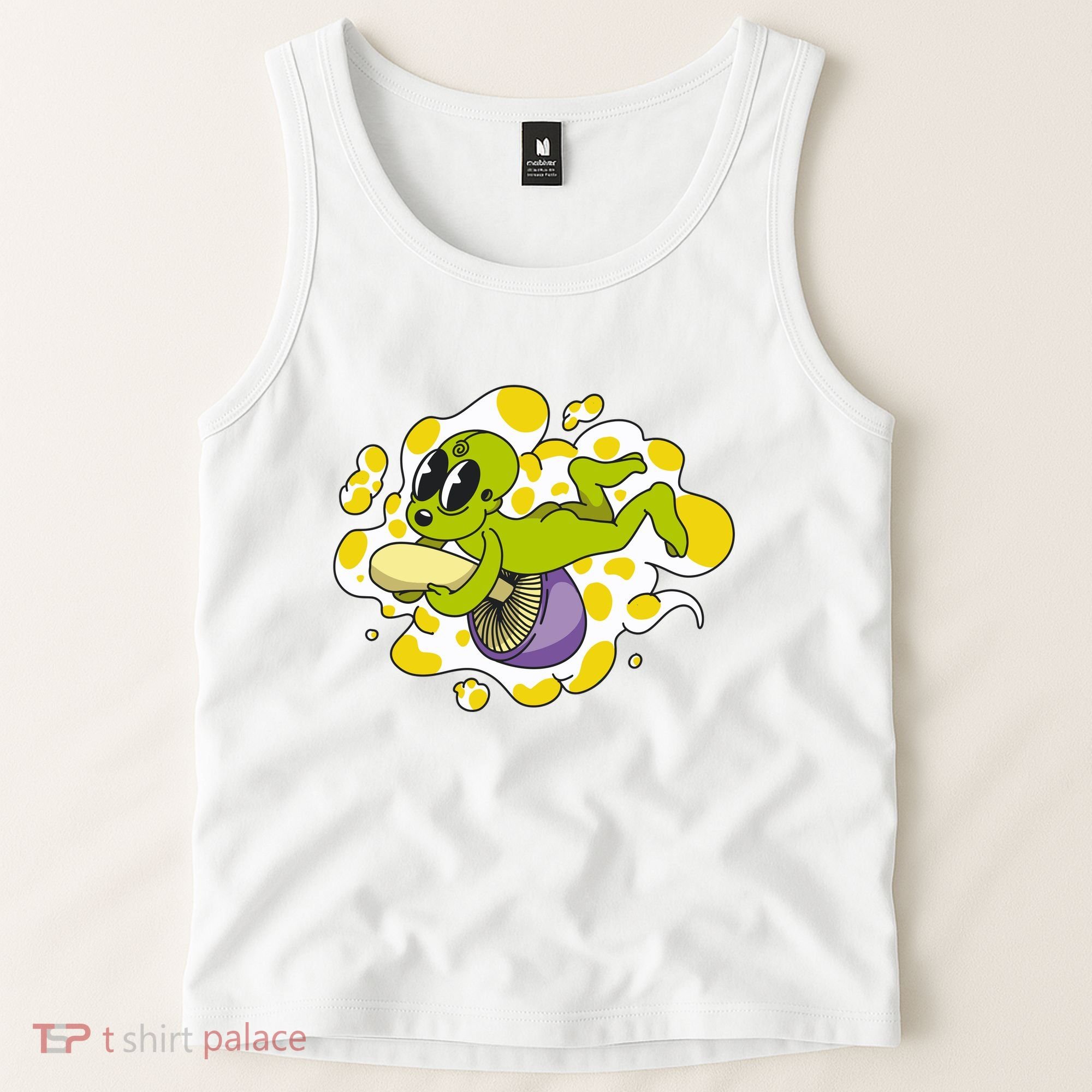 Alien Riding Mushroom Tank Top