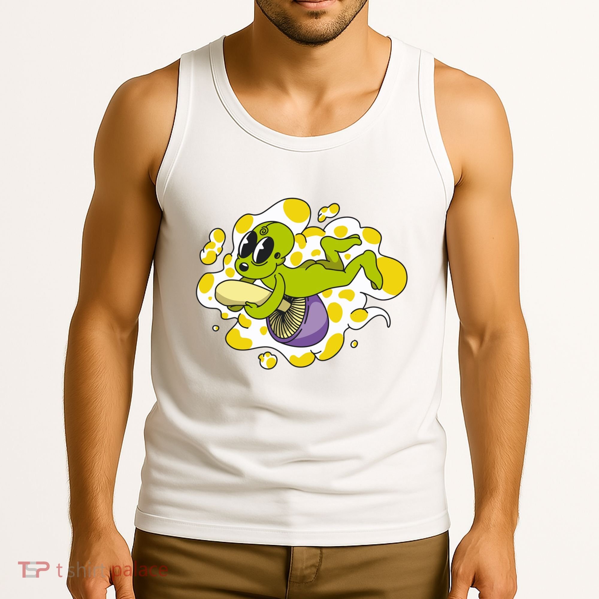 Alien Riding Mushroom Tank Top