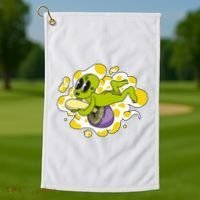 Alien Riding Mushroom Golf Towel thumb 1