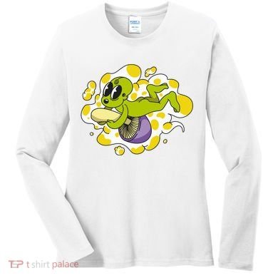 Alien Riding Mushroom Women's Long Sleeve Shirt