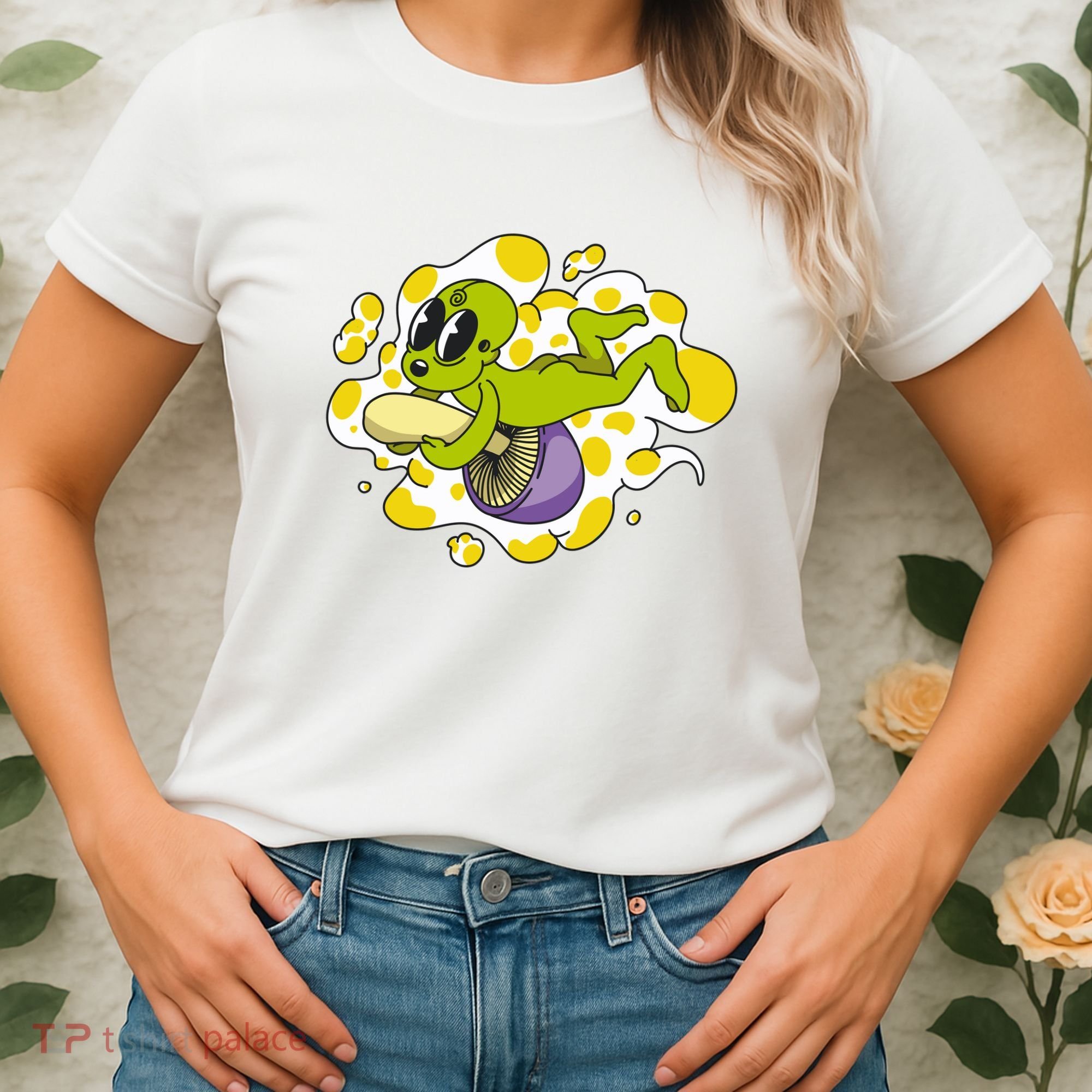 Alien Riding Mushroom Women's T-Shirt