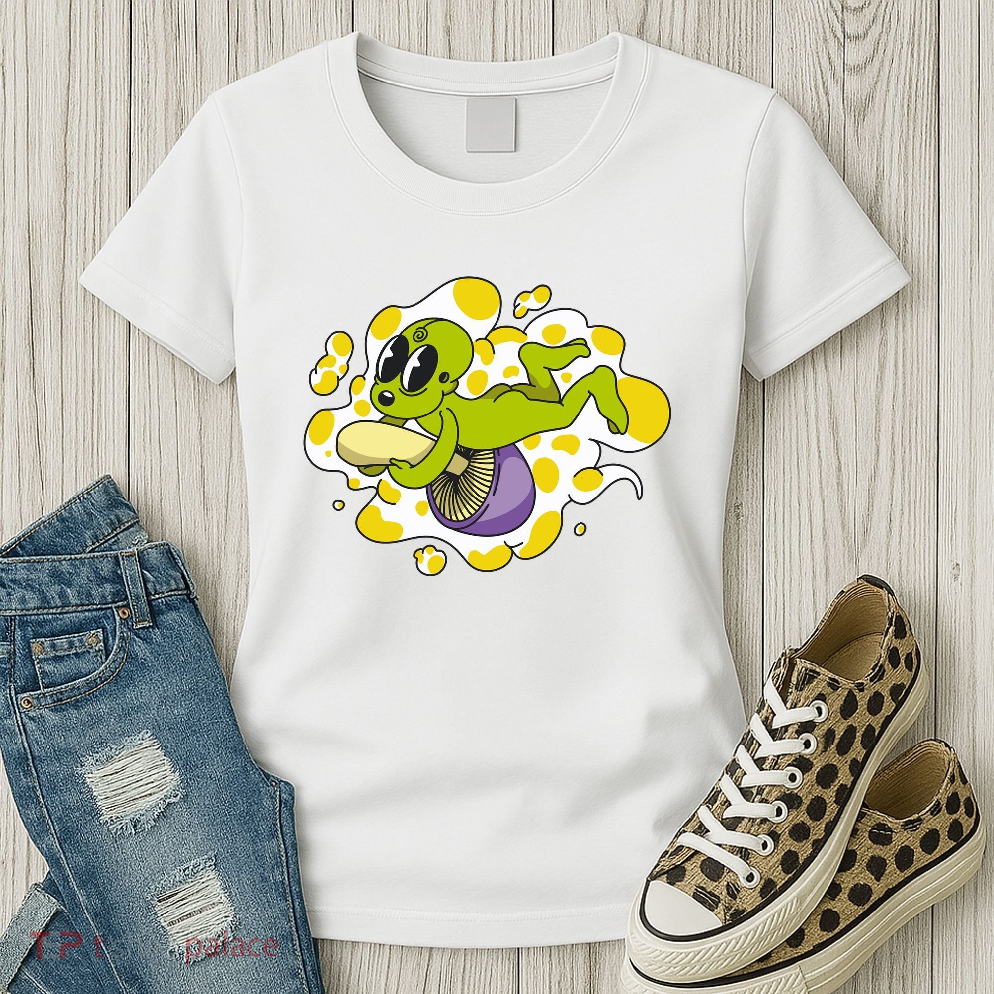 Alien Riding Mushroom Women's T-Shirt