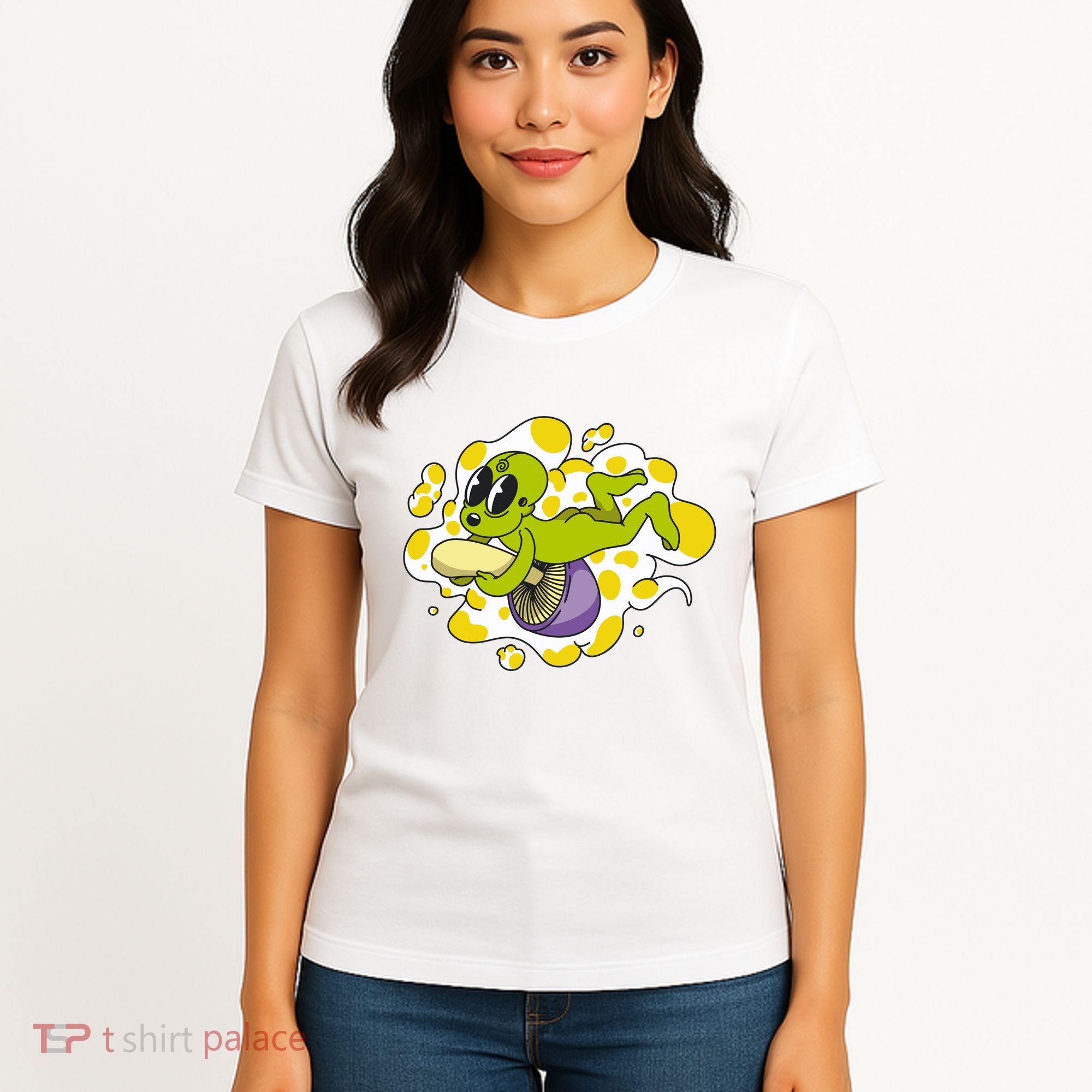 Alien Riding Mushroom Women's T-Shirt