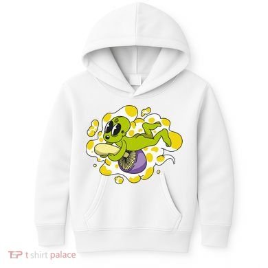 Alien Riding Mushroom Kids Hoodie