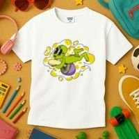 Alien Riding Mushroom Kids T-Shirt thumb 3