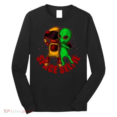 Alien Space Selfie Long Sleeve Shirt